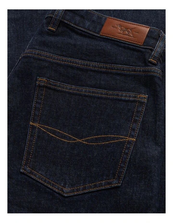 Sutton Straight Fit Italian Long Leg Denim Jeans in Dark Blue image 7