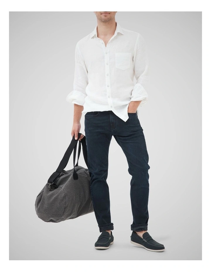 Weston Straight Fit Italian Long Leg Denim Jeans in Blue/Black image 2