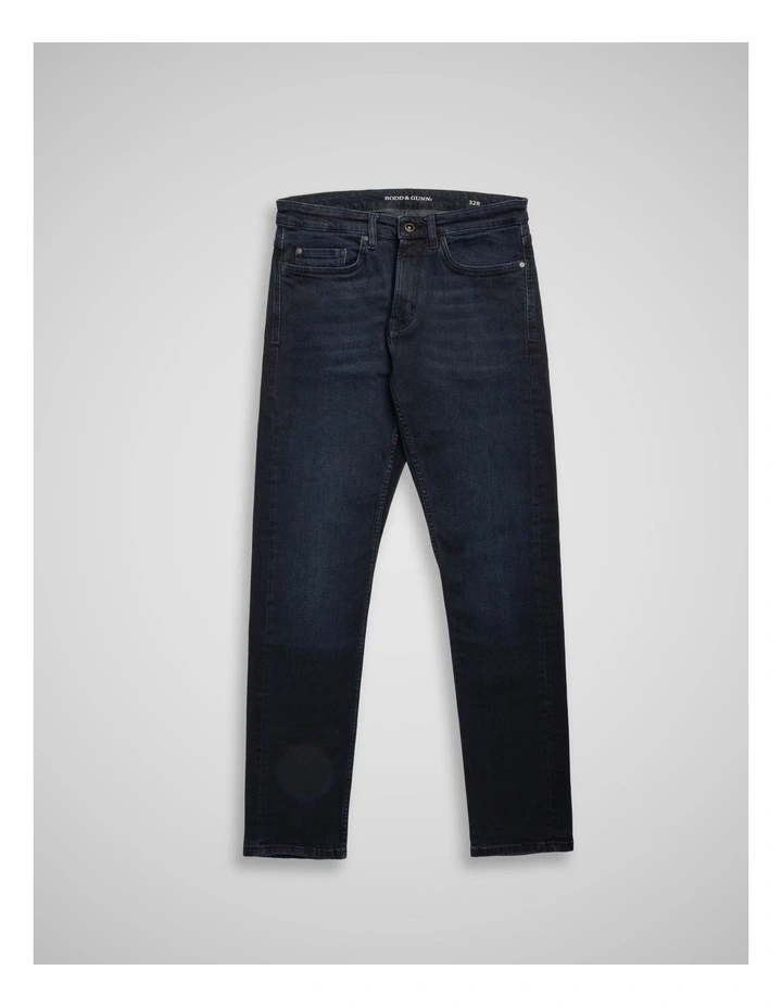 Weston Straight Fit Italian Long Leg Denim Jeans in Blue/Black image 4