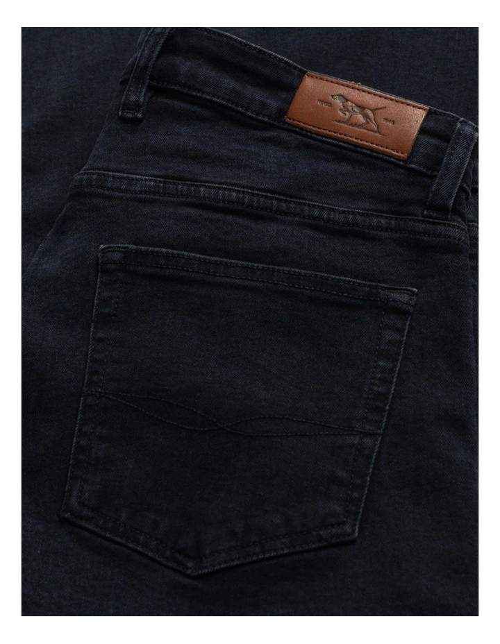 Weston Straight Fit Italian Long Leg Denim Jeans in Blue/Black image 7