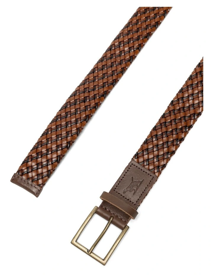 Wanaka Weave Belt in Cognac image 2
