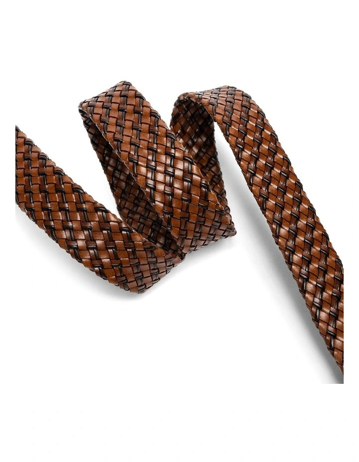 Wanaka Weave Belt in Cognac image 3