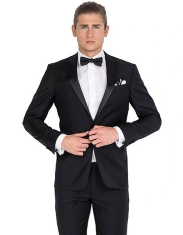 Pure Wool Tailored Suit Jacket in Black