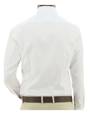 Daniel Hechter Tailored Fit Textured Dress Shirt in White
