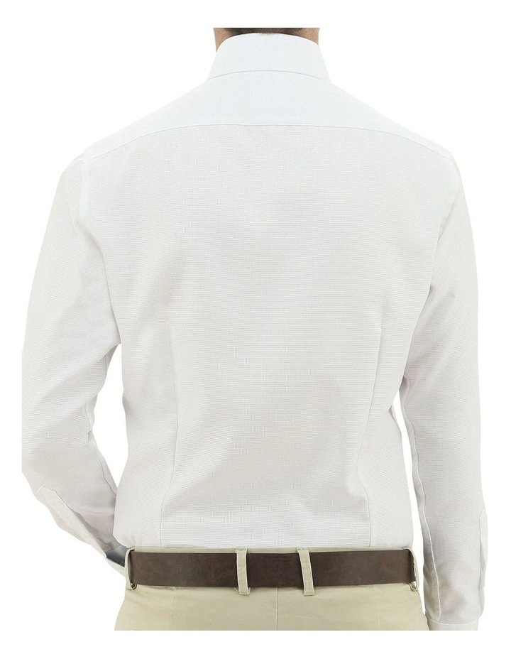 Daniel Hechter Tailored Fit Textured Dress Shirt in White image 2
