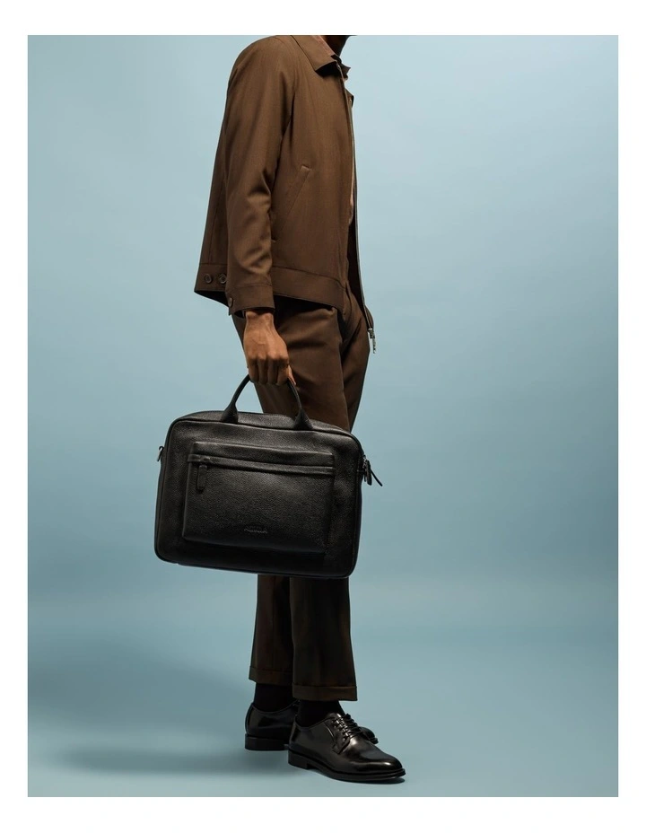Berkley Leather Briefcase in Black image 2