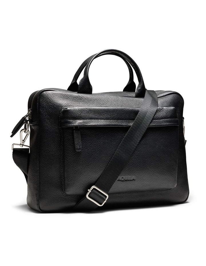 Berkley Leather Briefcase in Black image 3