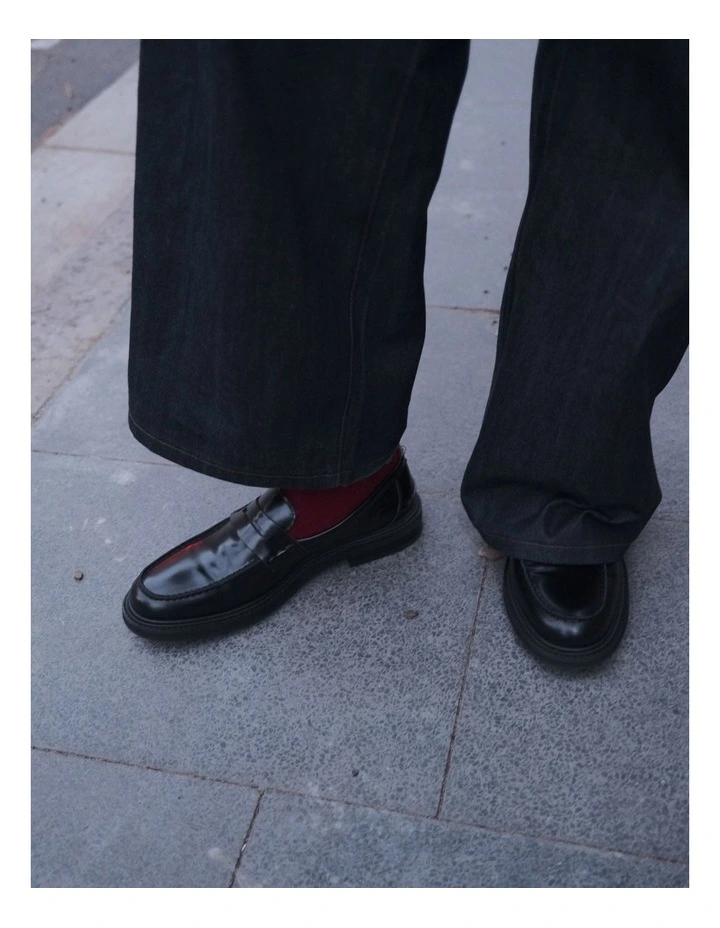 Mensa Penny Loafers in Black image 2