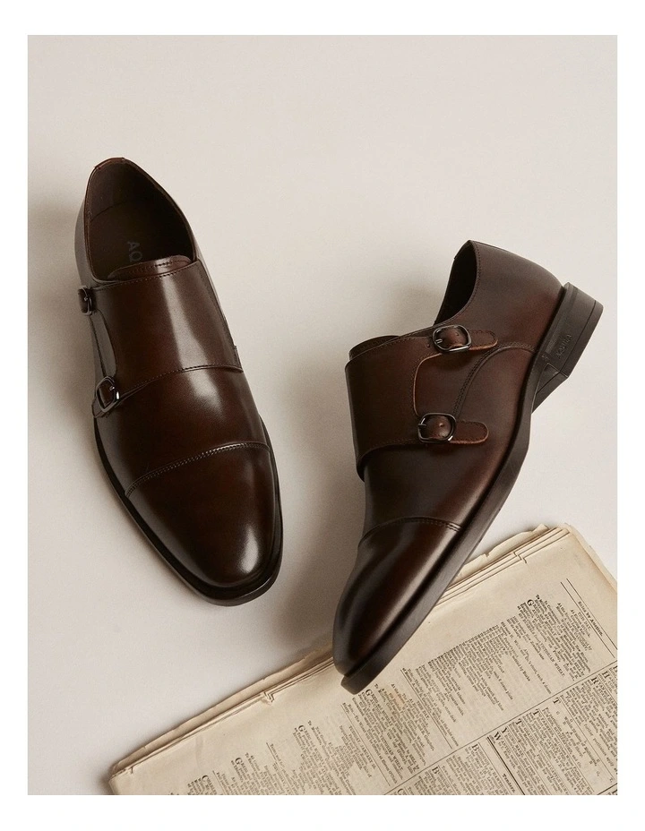 Murphy Monk Strap Shoes in Brown image 2