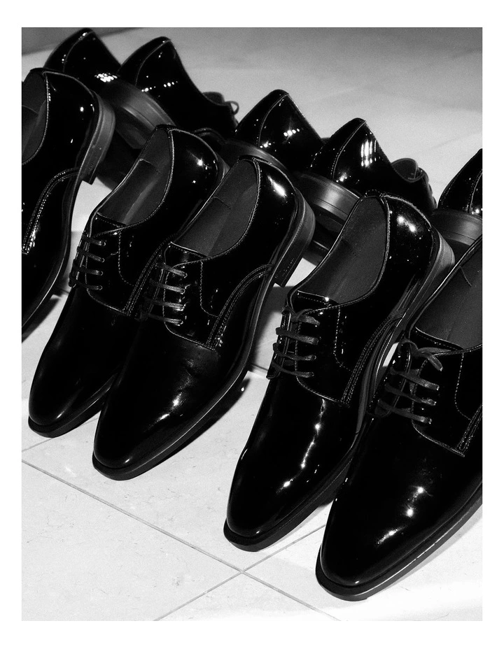 Bernard Derby Shoes in Patent Black image 2