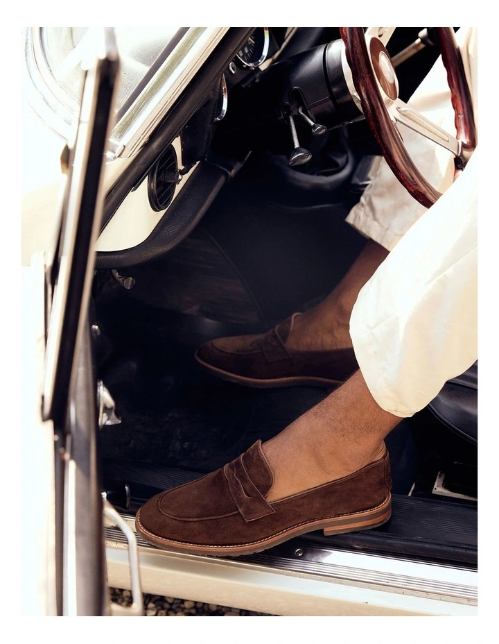 Emilio Suede Penny Loafers in Brown image 2