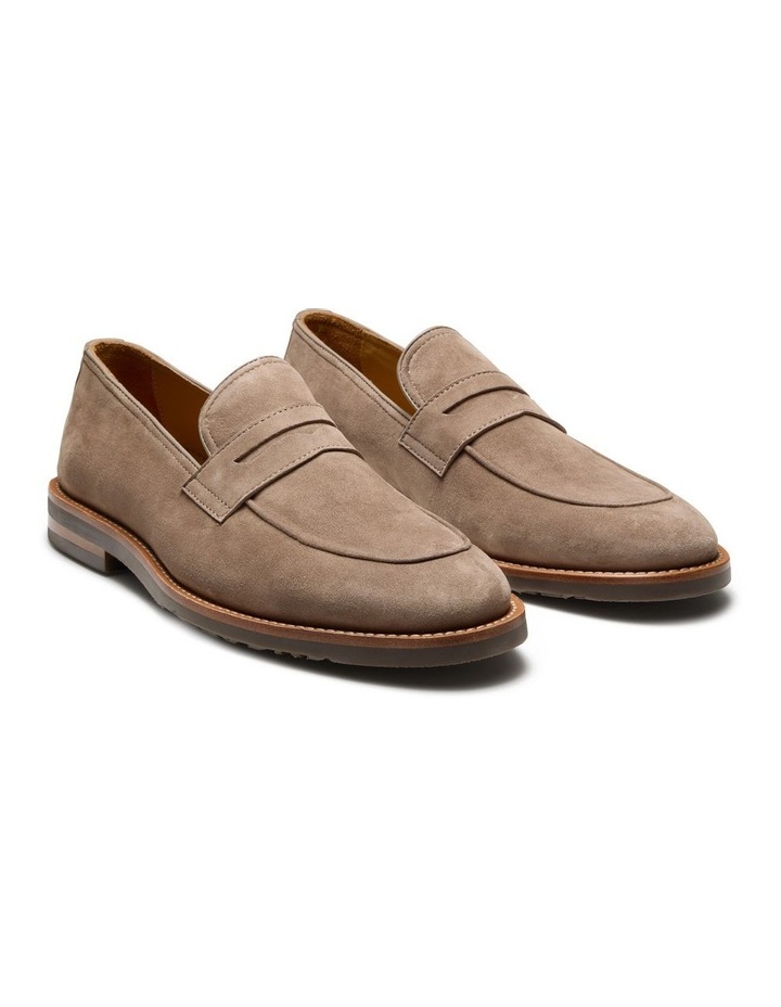 Emilio Suede Penny Loafers in Taupe image 2