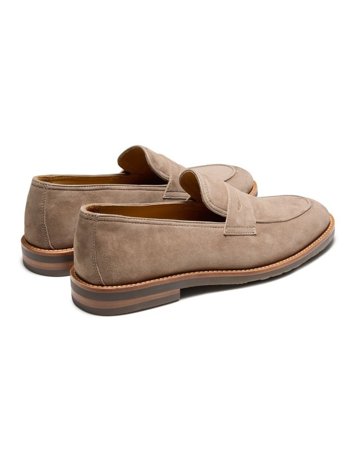 Emilio Suede Penny Loafers in Taupe image 4