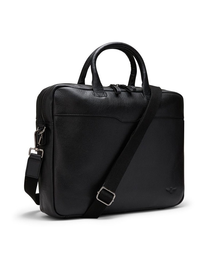 Montoro Leather Briefcase in Black image 3