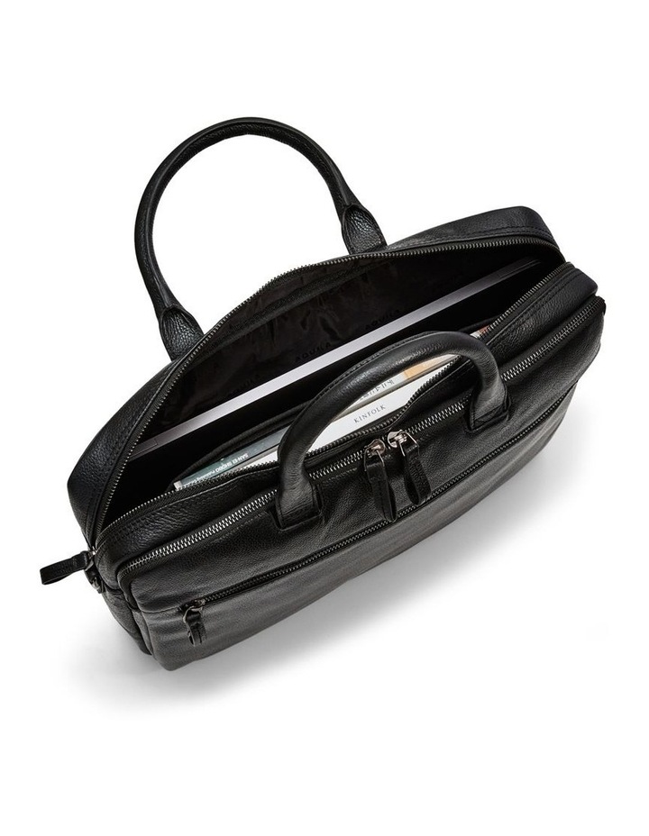Montoro Leather Briefcase in Black image 5