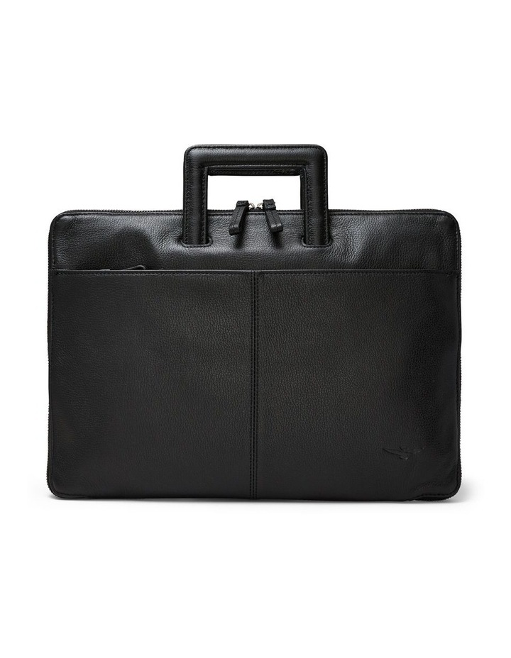 Montoro Leather Compact Briefcase in Black image 1