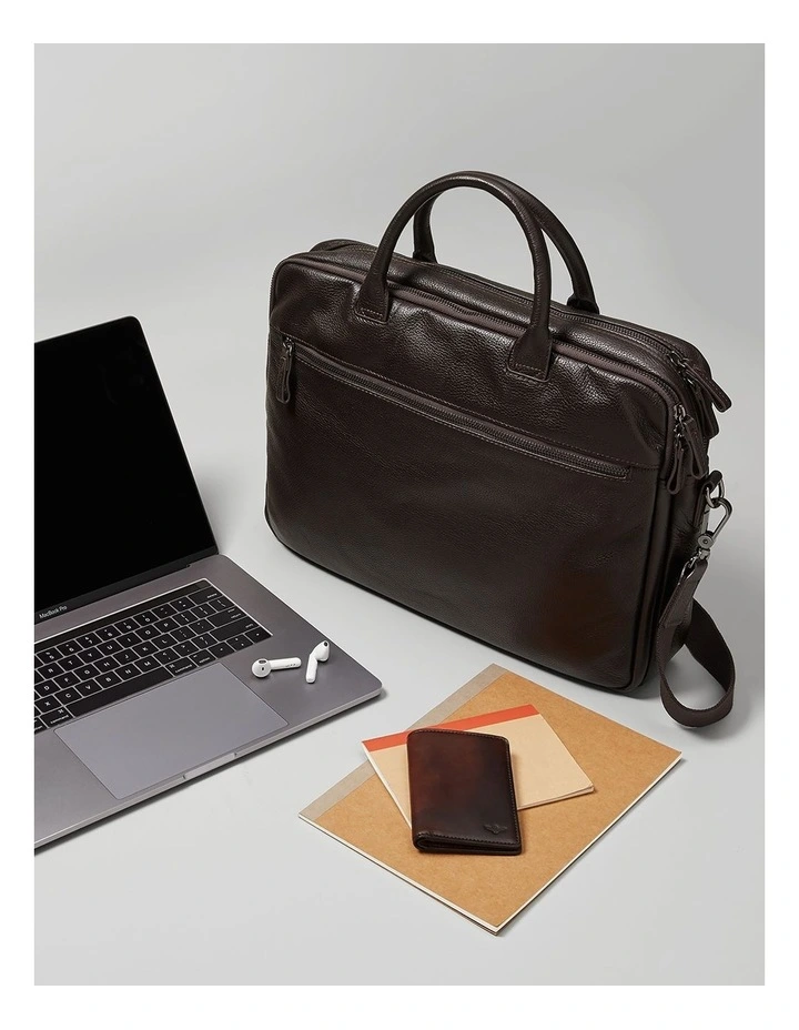 Montoro Leather Briefcase in Brown image 2