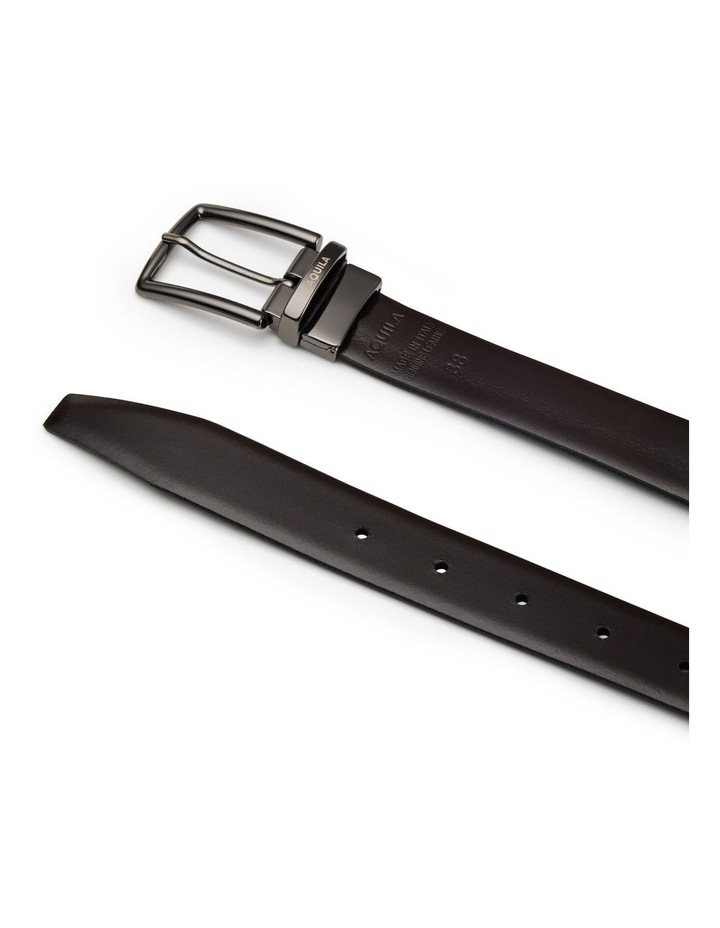 Martini Leather Reversible Belt in Black/ Brown image 4