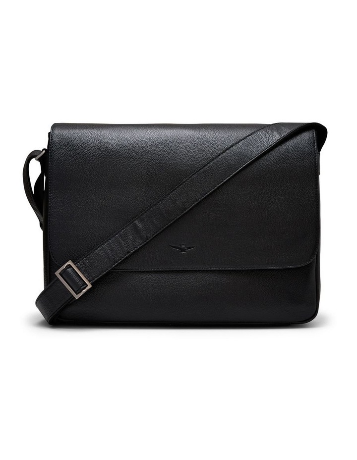 Montoro Leather Messenger Bag in Black image 1