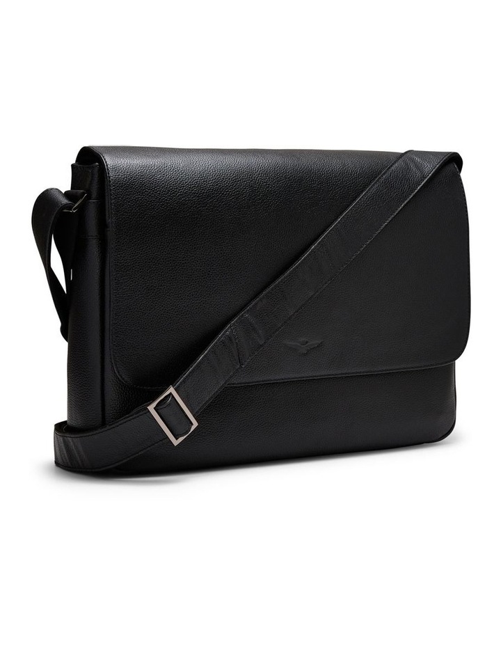 Montoro Leather Messenger Bag in Black image 3
