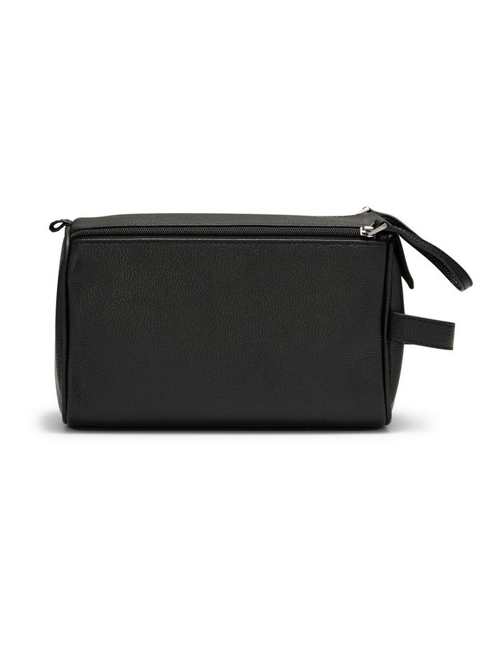 Montoro Leather Toiletry Bag in Black image 4