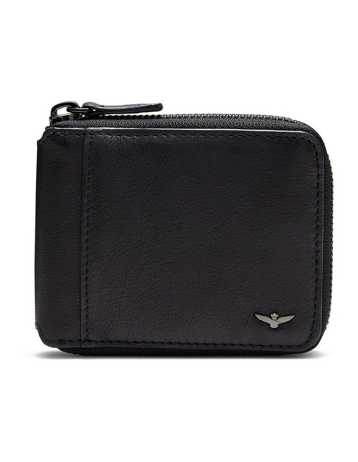 Montoro Leather Zip Wallet in Black image 1