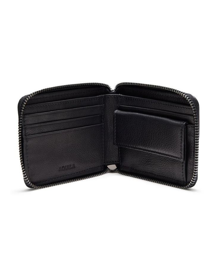 Montoro Leather Zip Wallet in Black image 3