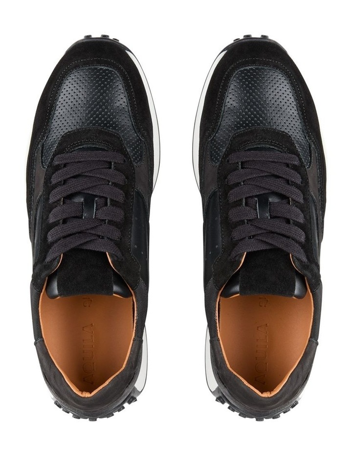 Aquila Vance Leather Sneakers In Black | MYER