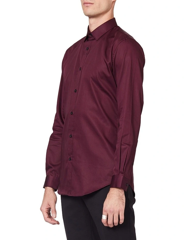 Burgundy Mod Long Sleeve Shirt image 2