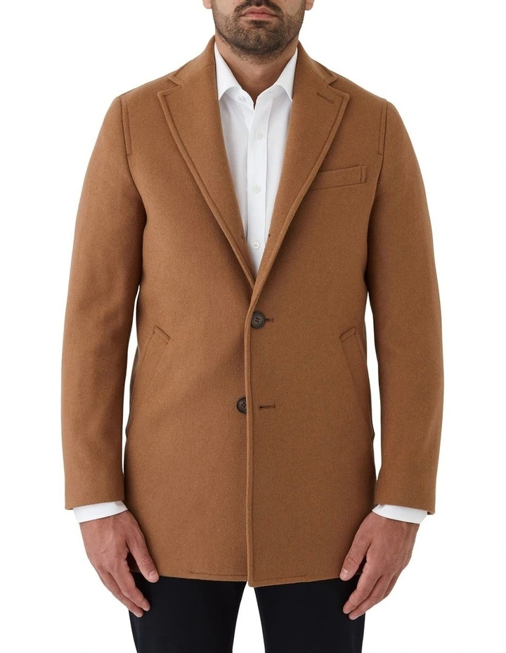 Clarkson Modern Fit Overcoat in Camel image 1