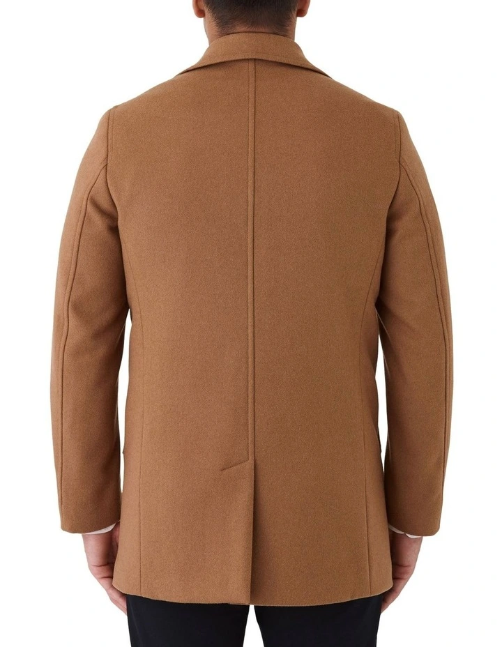 Clarkson Modern Fit Overcoat in Camel image 2