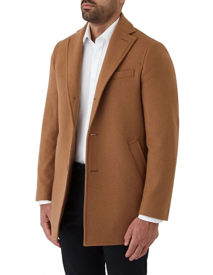 Clarkson Modern Fit Overcoat in Camel image 6