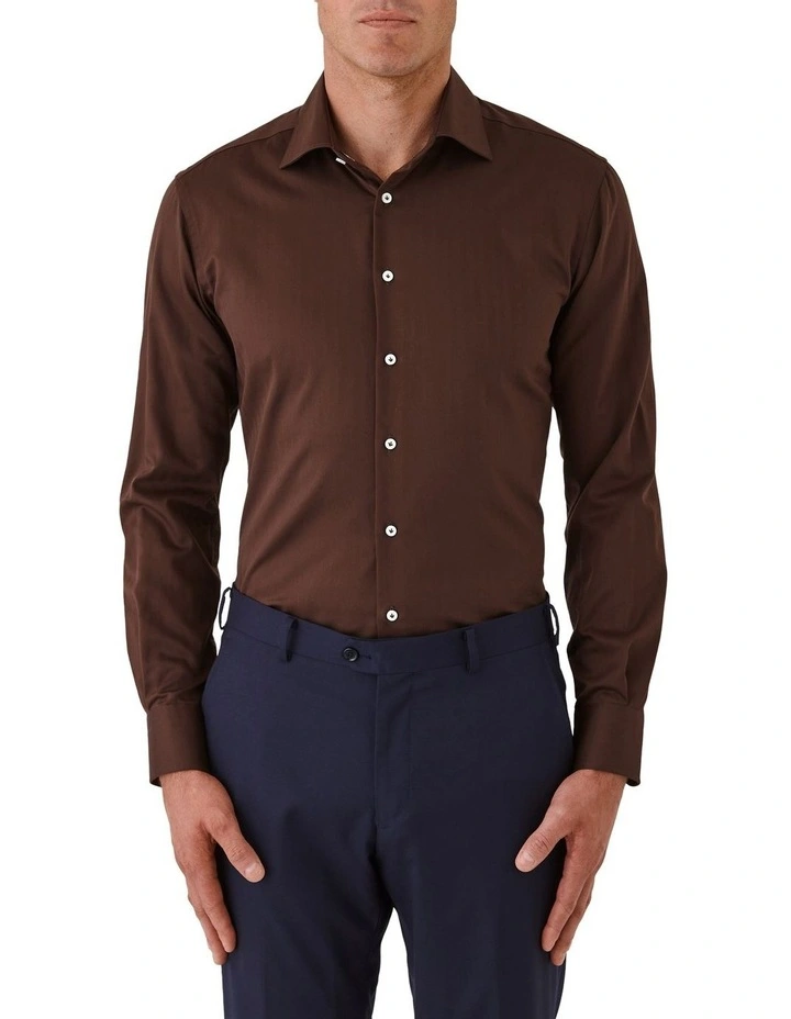 Parkdale Modern Fit Shirt in Brown image 1