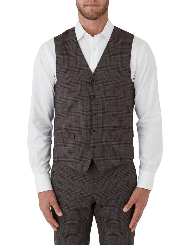 Fawkner Modern Fit Vest in Mahogany image 1