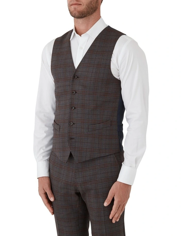 Fawkner Modern Fit Vest in Mahogany image 3