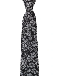 Flora Silk Tie in Black