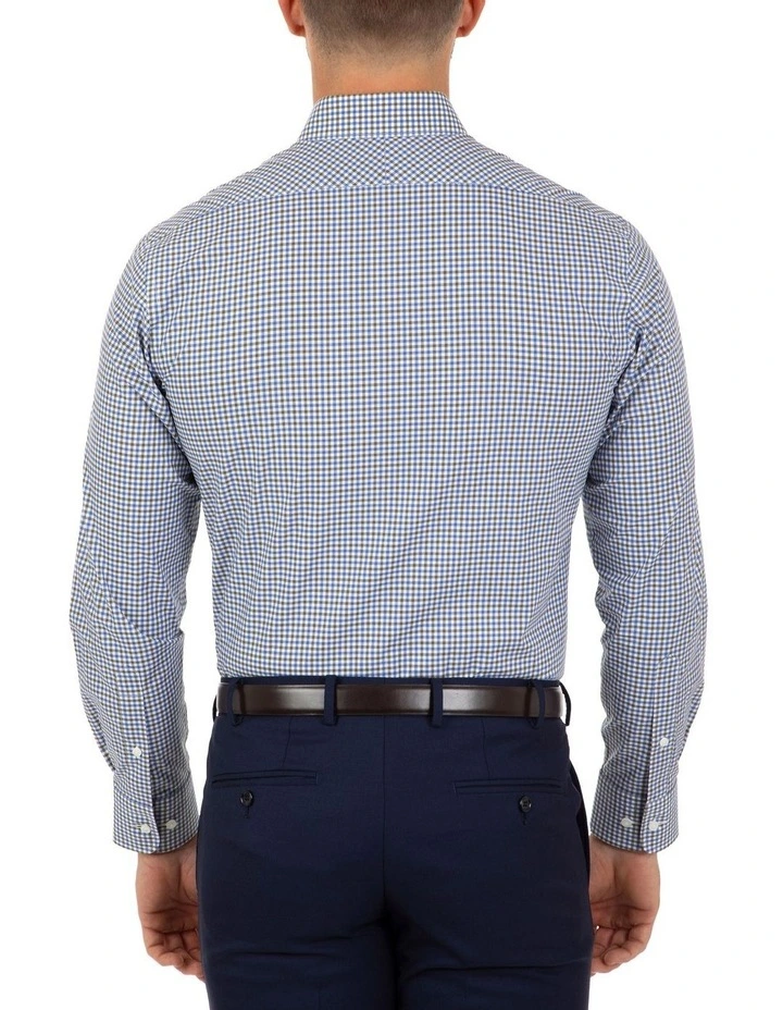 Modern Fit Blue Check Brighton Business Shirt FCL230 image 2