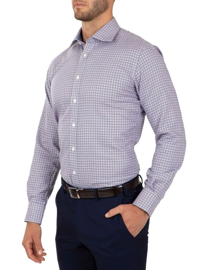 Modern Fit Pink Check Carlton Business Shirt FCL233 image 3