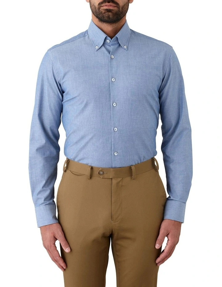 Modern Fit Merricks Casual Shirt Chambray Blue image 1