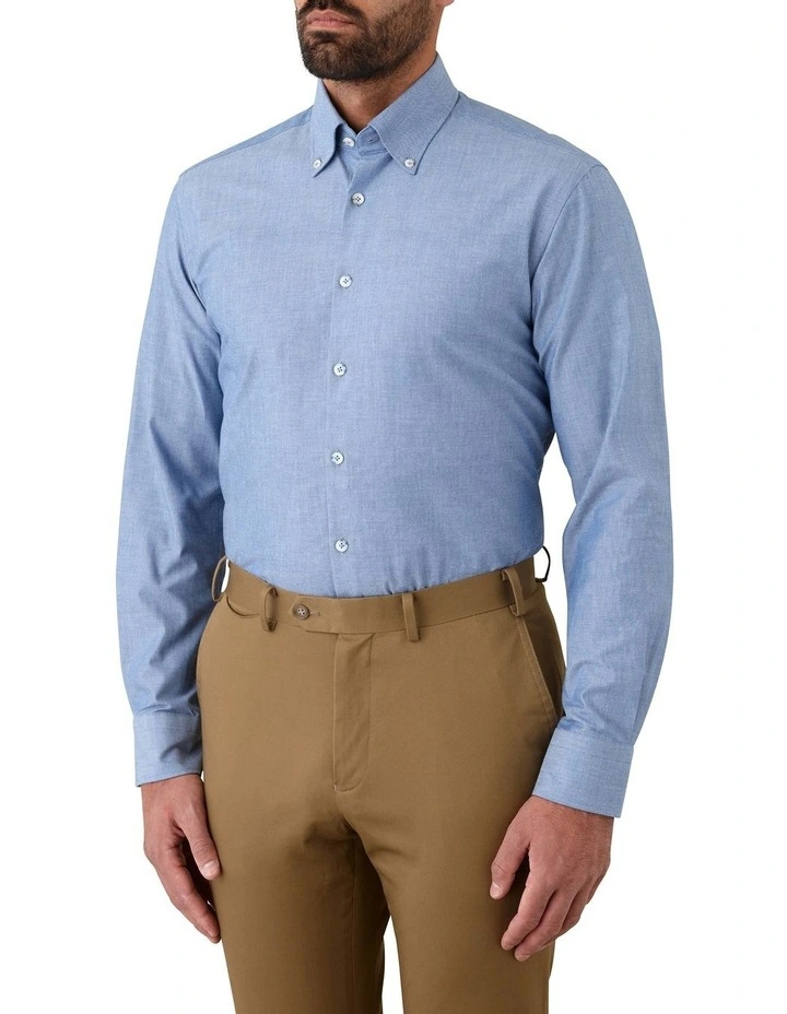 Modern Fit Merricks Casual Shirt Chambray Blue image 3