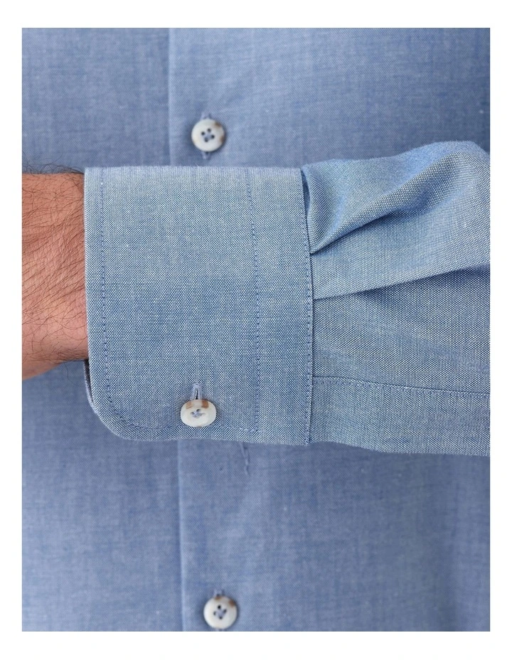 Modern Fit Merricks Casual Shirt Chambray Blue image 4