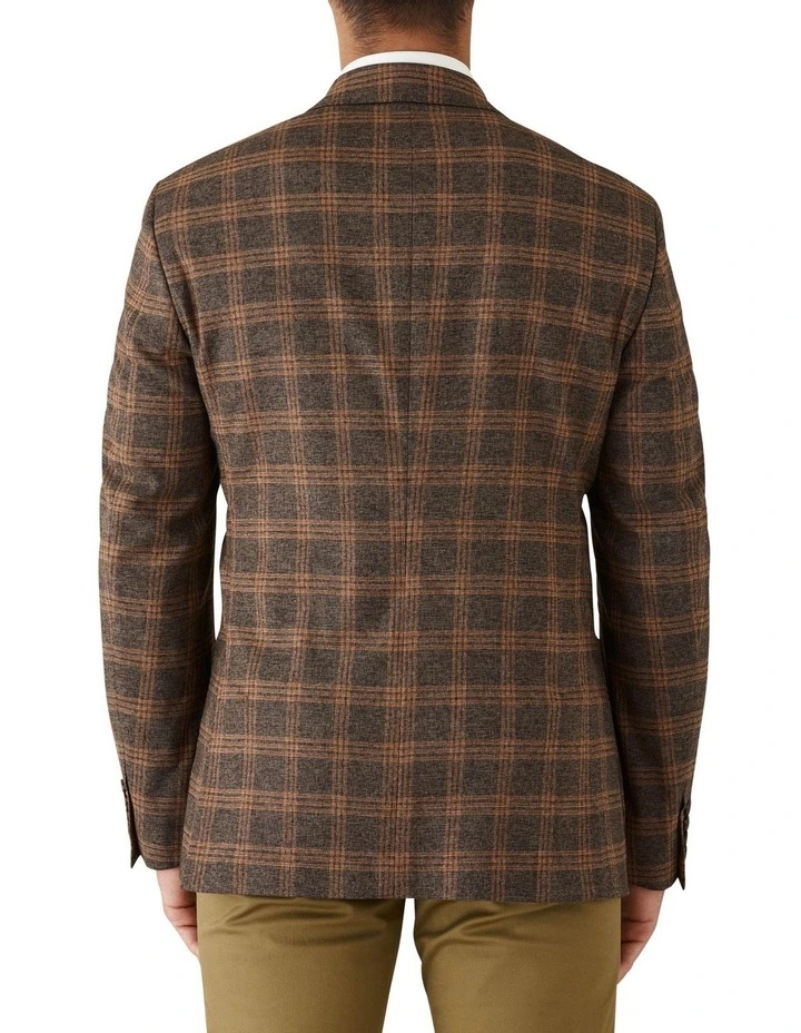 Modern Fit Balwyn Bold Check Sports Jacket Coffee image 2