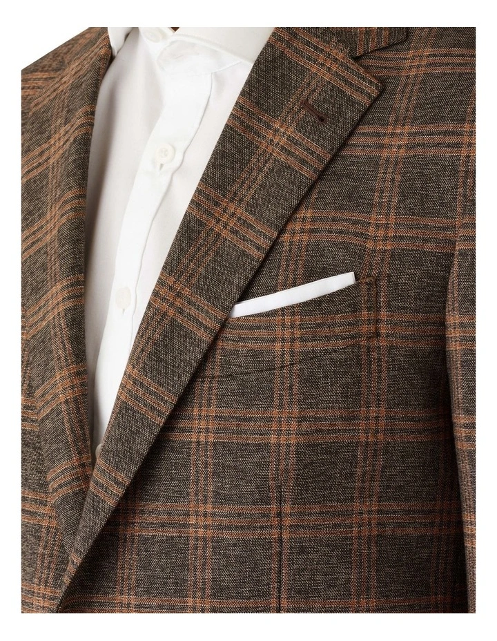 Modern Fit Balwyn Bold Check Sports Jacket Coffee image 4