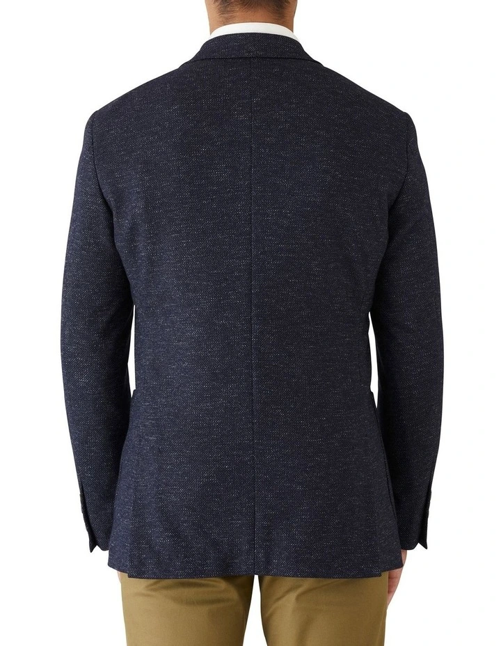 Modern Fit Malvern Knitted Stretch Sports Jacket Navy image 2