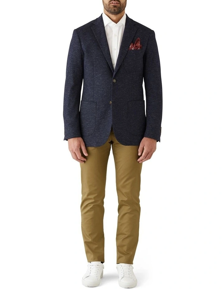 Modern Fit Malvern Knitted Stretch Sports Jacket Navy image 5