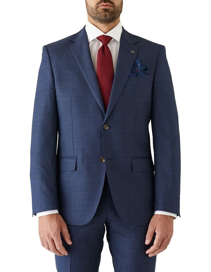 Modern Fit Morse Blue Check Suit Jacket image 1