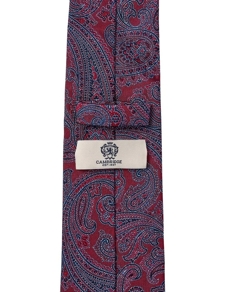 Sketch Paisley Silk Tie in Wine image 2