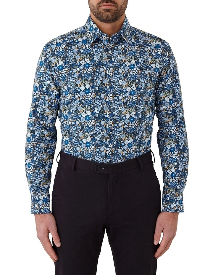 Prahran Modern Fit Shirt in Navy image 1