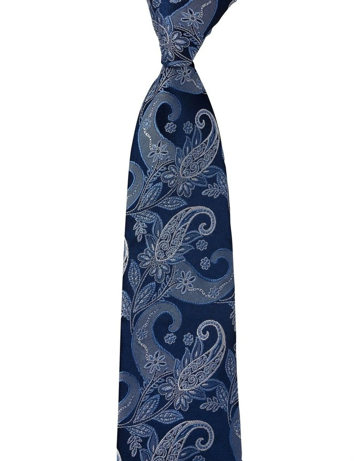White Paisley Silk Tie