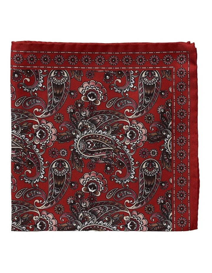 Primavera Silk Pocket Square in Red image 1